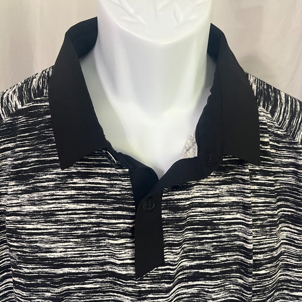 Under Armour Men’s Iso-Chill Golf Polo Shirt XL Black White Drop Cut EUC ⛳🔥